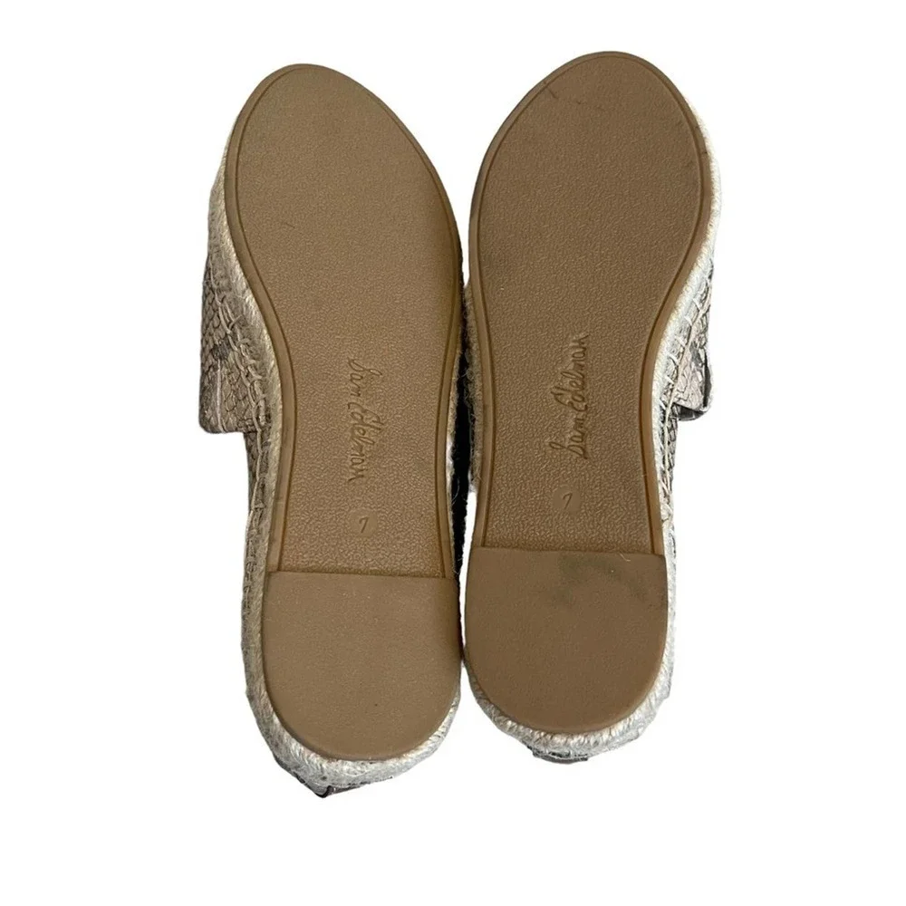 Sam Edelman Khloe Snake-Effect Leather‎ Espadrilles Size 7
